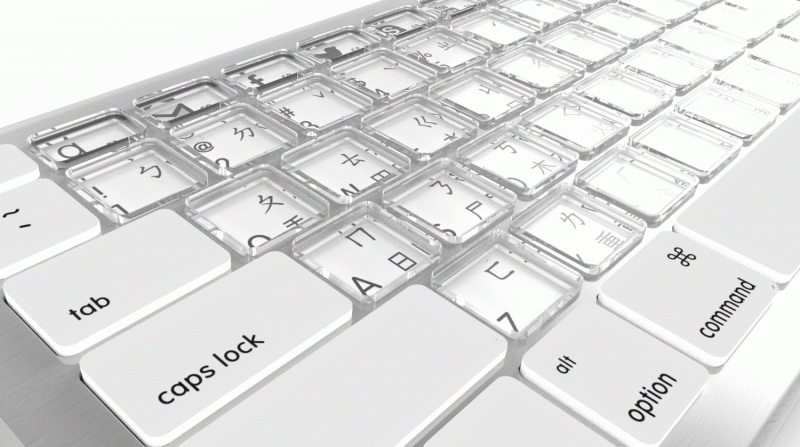 Versatile keyboard with front lighting can be app-specific